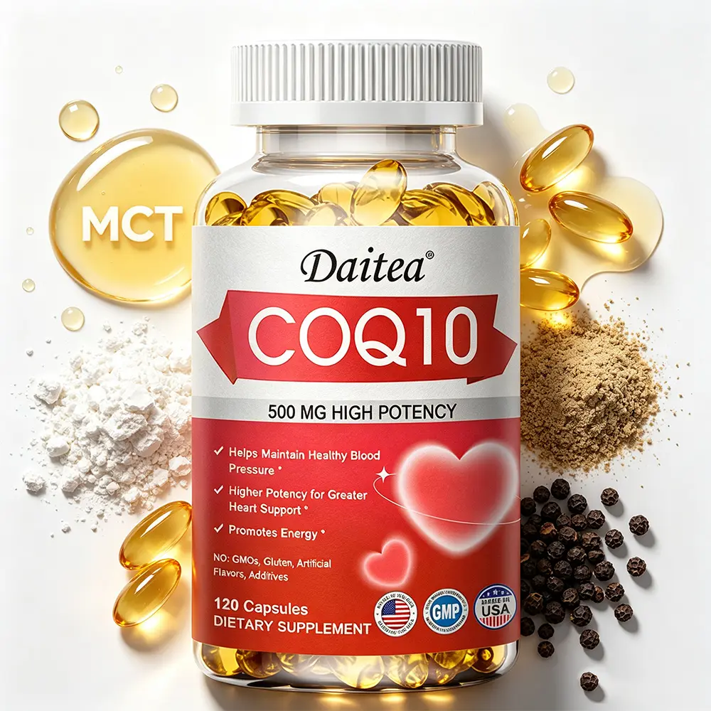 Daitea High Potency CoQ10 500mg with Resveratrol - Enhanced Absorption Heart Health & Cellular Energy Supplement, 120 Capsules comprehensive nutrition