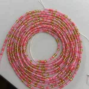 Pink Problems tie on waist beads