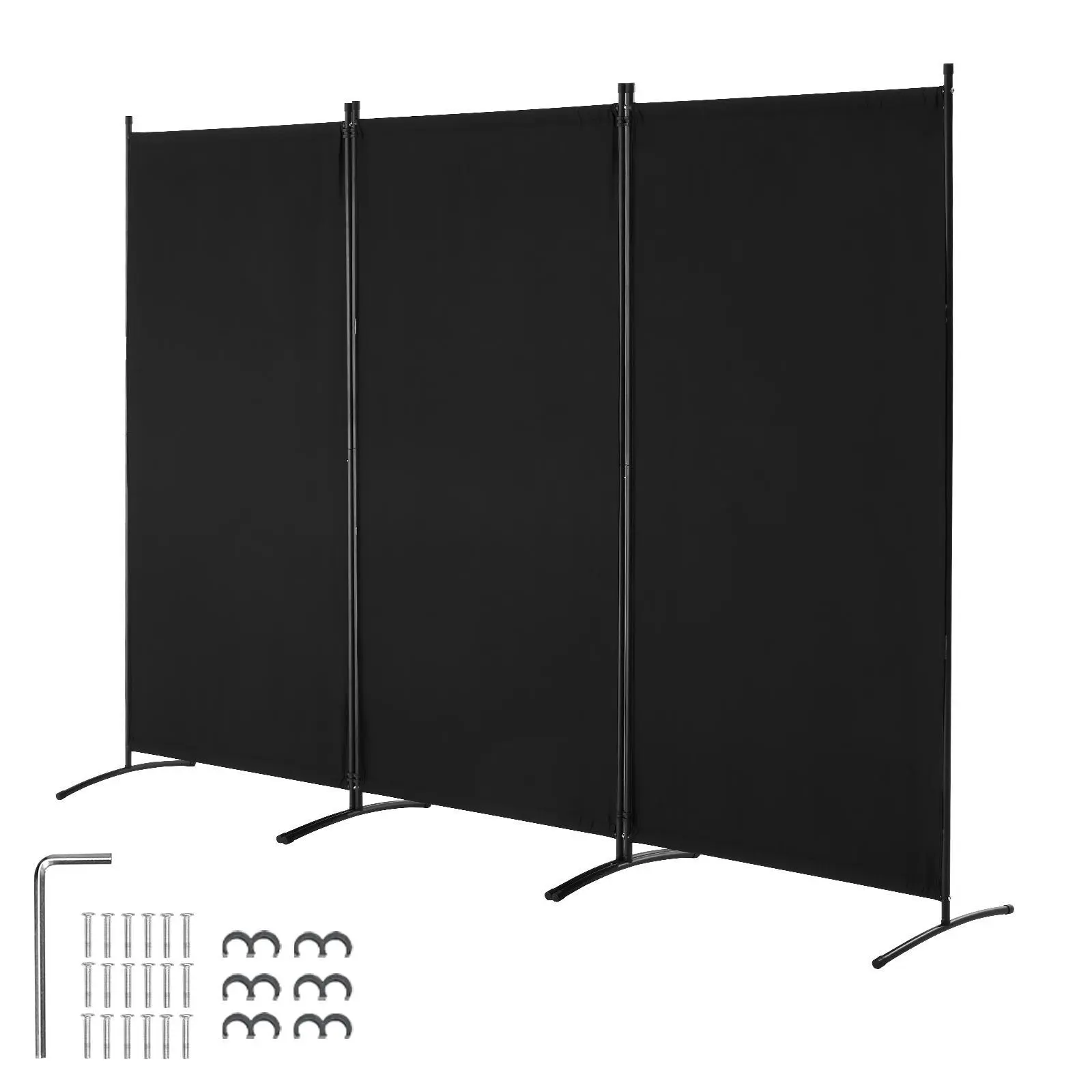 【SummerFinds】VEVOR Room Divider,  , 3 Panel Room Divider, Folding Privacy Screen and Portable Partition Divider for Room Separation, Freestanding Room Partitions for Office, Bedroom, Study, Black