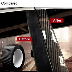 3D Carbon Fiber Car Sticker Protector Strip Car Door Sill Side Mirror Anti Scratch tape Waterproof Protect Film