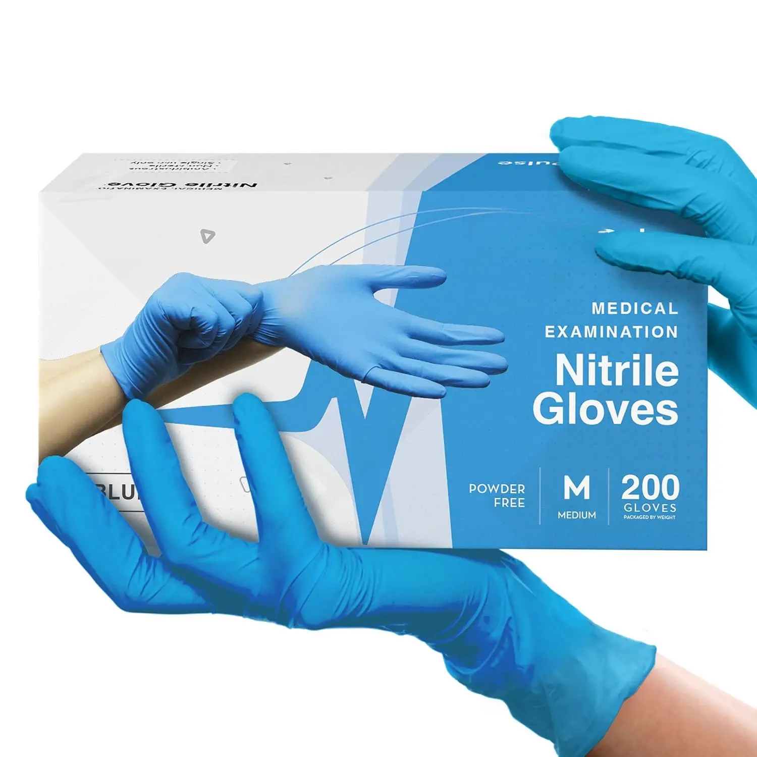 Blue  Disposable Gloves Medium, 200 Count - Latex Free ,  and Surgical Grade -  Free Rubber Gloves