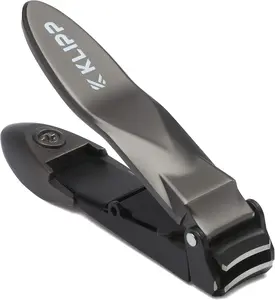 KLIPP Nail Clipper for Men - Catcher-Heavy Duty Stainless Steel, Razor-Sharp, Ergonomic for Fingernails, Grooming Gift with Ziplock Pouch | essential manicure product
