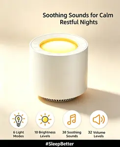 UFORU White Noise Sleep Sound Machine, Dimmable Night Light with Red Light Therapy, 38 Built-in Soothing Relaxing Sounds, Memory Function & Auto Timer, Universal Bedroom Sleep Aid Gift for Everyone