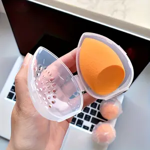2-Pack makeup sponge protective cover - breathable makeup sponge storage box, easy to use, keep the sponge moist, durable washable travel accessories