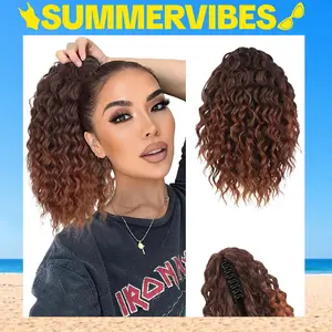 【Flash Sale】AISI HAIR 12inch Ponytail Extension Claw Clip Ponytail for Black Women Synthetic Long Afro Curly Wavy Fluffy Ponytail for Daily Use