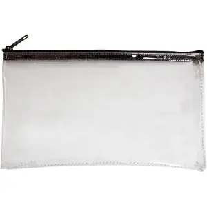Multi-Purpose Zipper Bag Reusable Travel Pouch Lightweight Makeup Organizer 11 x 6 Inch Clear