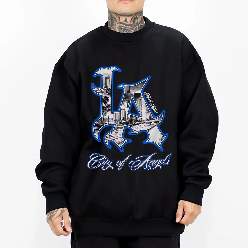 Los Angeles City Art Hoodie Loose Fit Medium Heavy Cotton Blend True to Size for Men & Women S-5XL 311203