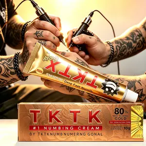 TKTX 80% Ultra Strong Tattoo Numbing Cream Tube (2+1 Pack) - Long-Acting Deep Numbing Gel, Pain Relief for Tattoos, Laser Removal, All Skin Types Premium Body Art Skin Care