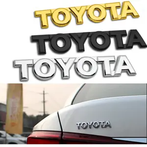 3D Gold Silver Car Trunk Tailgate Decal Emblem Sticker Vehicle Exterior Decoration, Fits Toyota Corolla Camry Yaris Chr Oressis Rav4 Hilux Mark