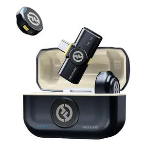 Hollyland LARK M2 2.4GHz 2-Person Wireless Lavalier Microphone System with USB-C Plug & Play (Shine Charcoal)