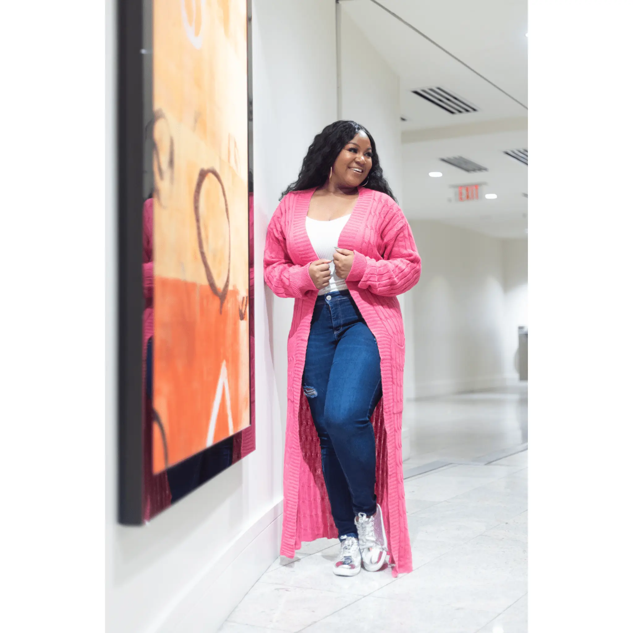Destiny Knitted Pink Cardigan