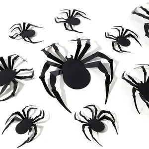 Halloween Decorations Spider Stickers - 70 count DIY 3D  Party Supplies Plastic Spider Wall Decor 4 Different Sizes Realistic  Spider Set Suitable for Indoor Walls Windows Rooms Outdoor