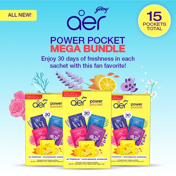 Aer Power Pocket Disposable Colorful Bathroom Fragrance Bundle - 5x3 Pack (15 Units Total) with Advanced Scent Technology, Home Decor Accessory
