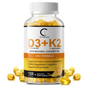 Greenpeople Vitamin D3 K2 Supplement with Vitamin D3 5000 IU, 200 mcg Vitamin K2 MK-7 & Natural Coconut Oil, Plant Based 2-1 Formula for Bone, Teeth, Muscle and Immune Health Support,120 Softgel Capsules Visit the GPGP GreenPeople Store