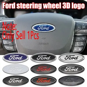 Ford Fiesta, Focus, Mondeo, Ranger, Shelby, S-Max, Tourneo car steering wheel center emblem stickers, interior accessory emblem stickers, decals, Car Accessories, Sticker for Cars