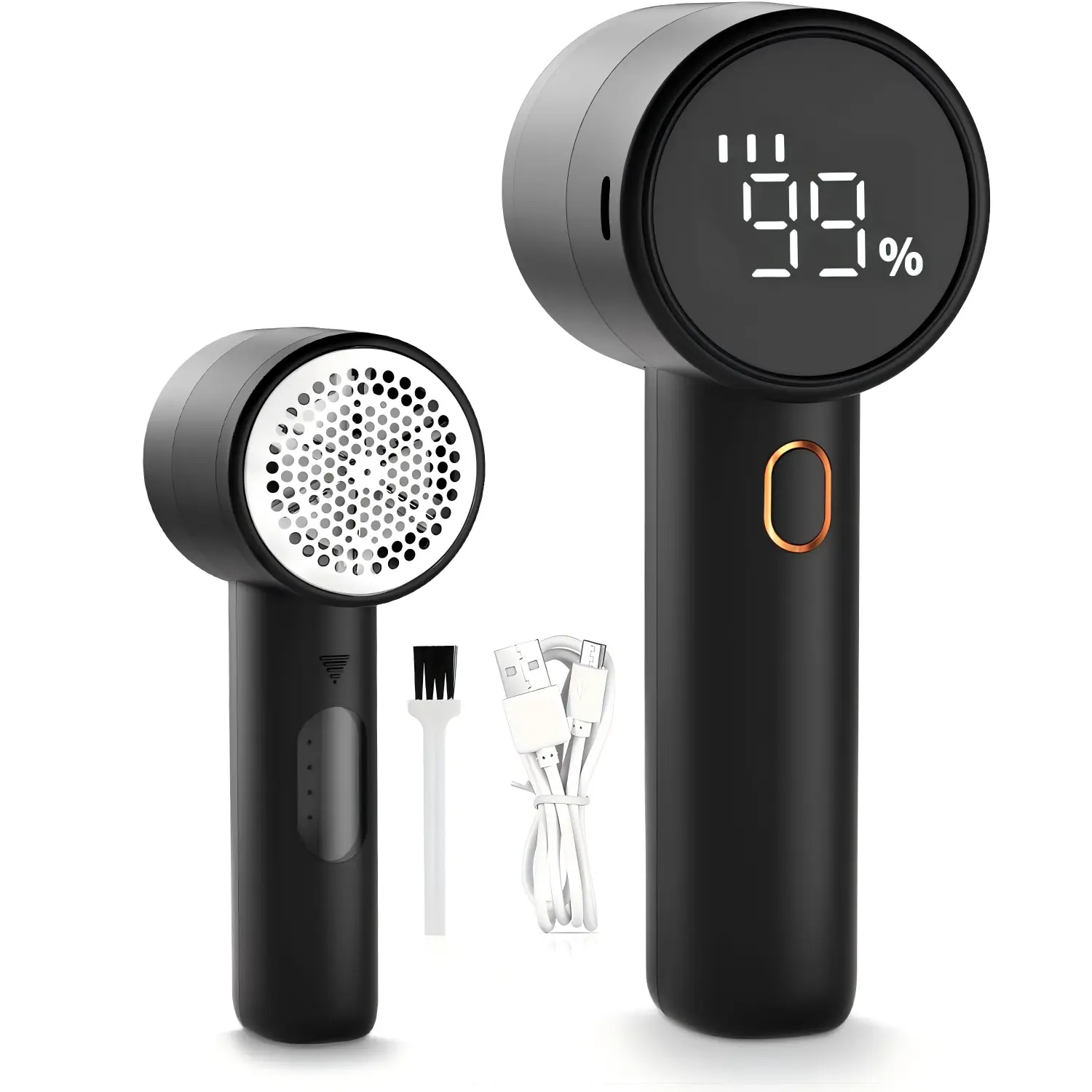 Portable Rechargeable Fabric Shaver Lint Remover Lint Eraser - USB Charging with USB Cable, 2 Hours Charge, LED Display, 3-Speed Electric, 6-Blade Set, Honeycomb Mesh, 2.4x2.3x6in Compact Size Slips into Travel Bags, for Clothes, Couch, Fabric Shaver For