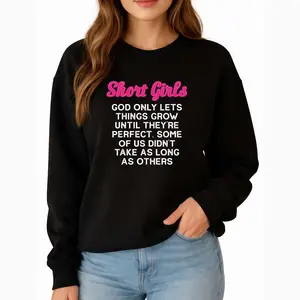 God’s Growth Message Sweatshirt – Long Sleeve for Short Girls Who Grow Perfectly