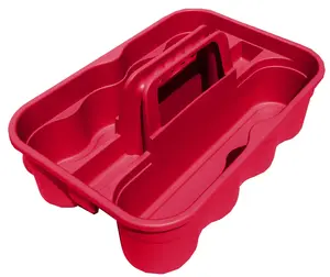 Arena Heavy-Duty Red Bottle Carry Caddy - Kitchen & Bar Wine Utensil Organiser Box