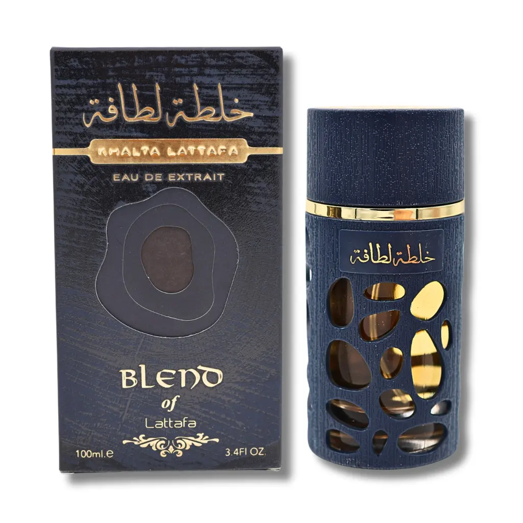Lattafa Blend of Khalta Eau de Extrait, Aromatic Spicy Arabic Perfume for Adults with Powdery Vanilla Scents, Unisex Fragrance Spray, 3.4 fl oz, Aromatic Spicy Perfume, Arabic Perfume Fragrance
