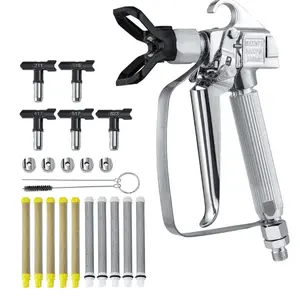 fathersdaygift  VEVOR Airless Paint Spray Gun and Hose Kit, 3600PSI High Pressure Paint Sprayer Hose Set with 5 Tips, 211, 315, 417, 517, 623, Swivel Joint Airless Spray Gun Kit with Filters, Hose and Extension RodsVEVOR Super Brand Day