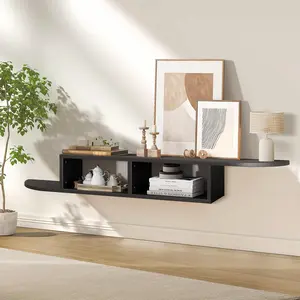 HOMBCK  Floating TV Stand with Storage, 55" Floating Shelves for Wall, Floating Entertainment Center Wall Shelf for Living Room, Bedroom