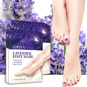 ILISYA foot mask 5 packs, can wear socks exfoliating foot mask, improve dry rough, cracked foot skin, lavender essential oil and shea butter, nourish soft skin, suitable for both men and women