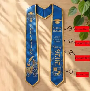 [HOT] Personalized Education Graduation Stole, Custom Name College Stole Class of 2026, University Graduation Sash, Senior Grad Gift