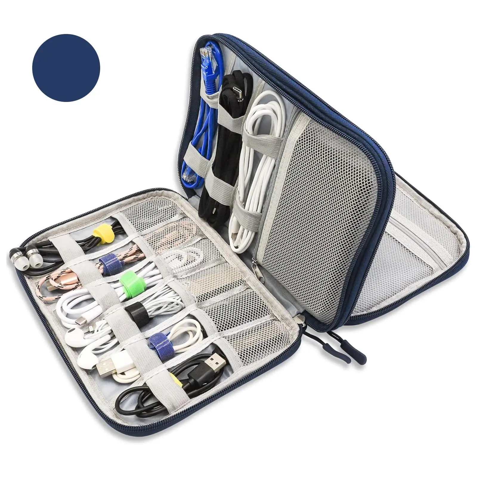 Portable Travel Cable Storage Bag, 1 Count Waterproof Electronic Accessories Storage Zipper Bag, Travel Essentials, Home Organizer for Indoor & Outdoo