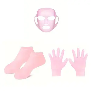 Silicone Mask Hand & Foot Mask & Gloves Set, 5 Counts/set Reusable Skin Care Tool Set, Ideal for Promoting Skincare Body Lotion Absorption, Hydrating and Moisturizing Skin, Beauty Products