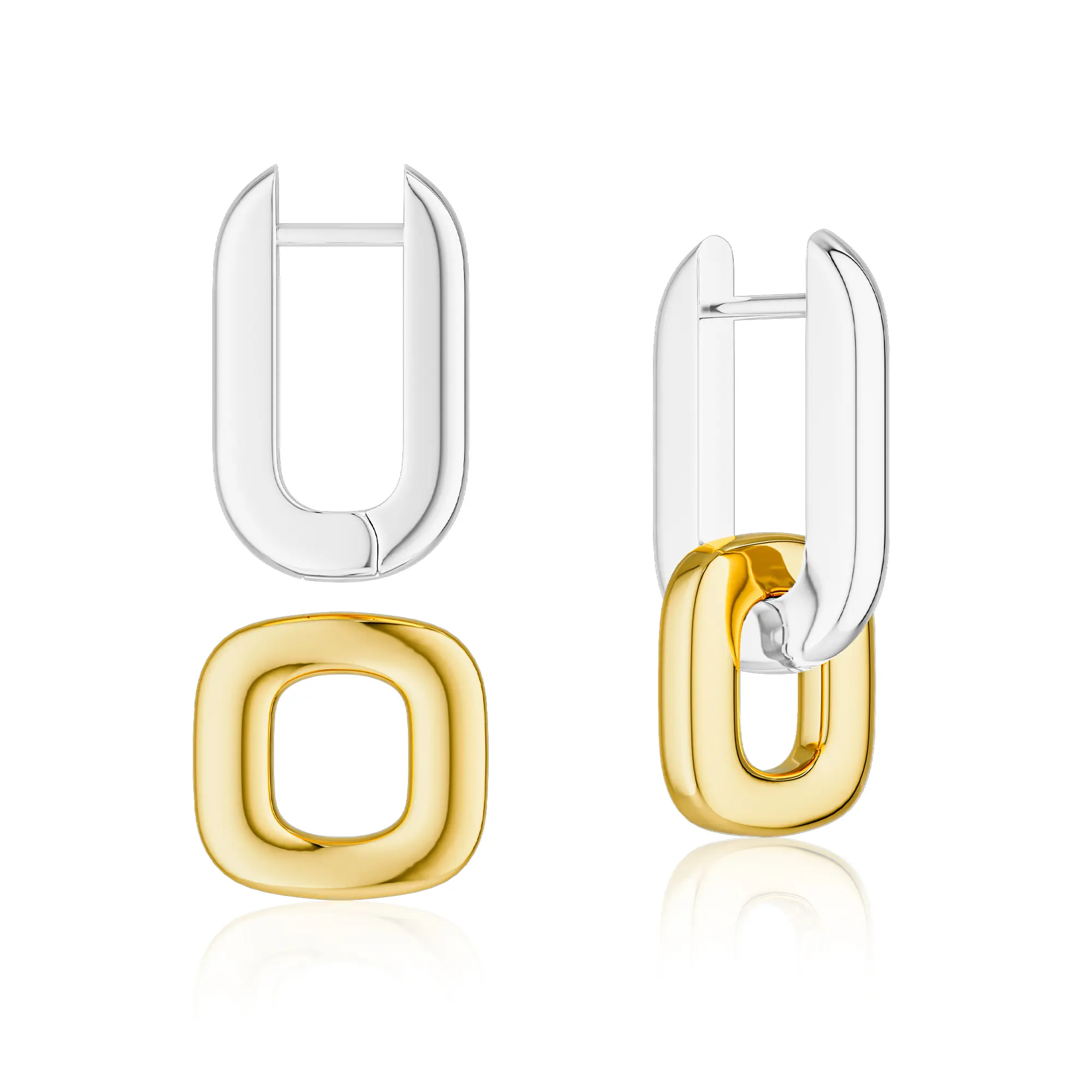 Moodear Silpada sand earrings in pure two-color new geometric a variety of ways to wear one for Merry Christmas