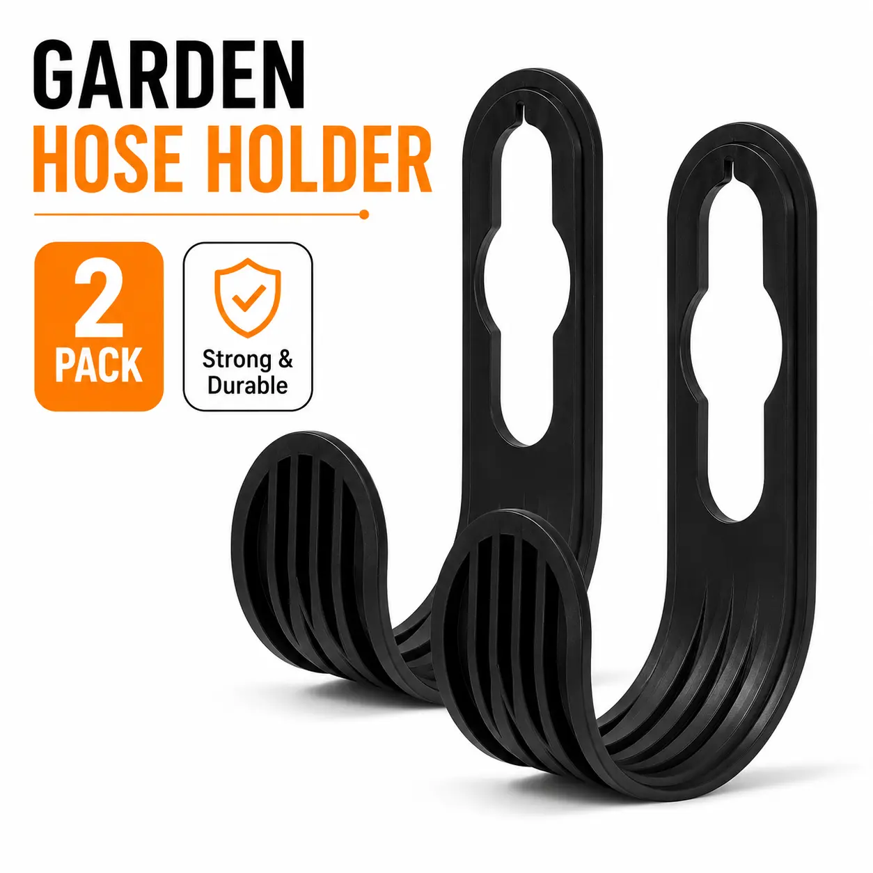 2PCS Hangable Wall-Mount Garden Hose Holder Hanger - Durable, Easy to Install, 4kg Capacity Space-Saving Home Organizer Bracket for Water Pipes, Extension Cords, Garage, Outdoor Use (2 Piece Sets)