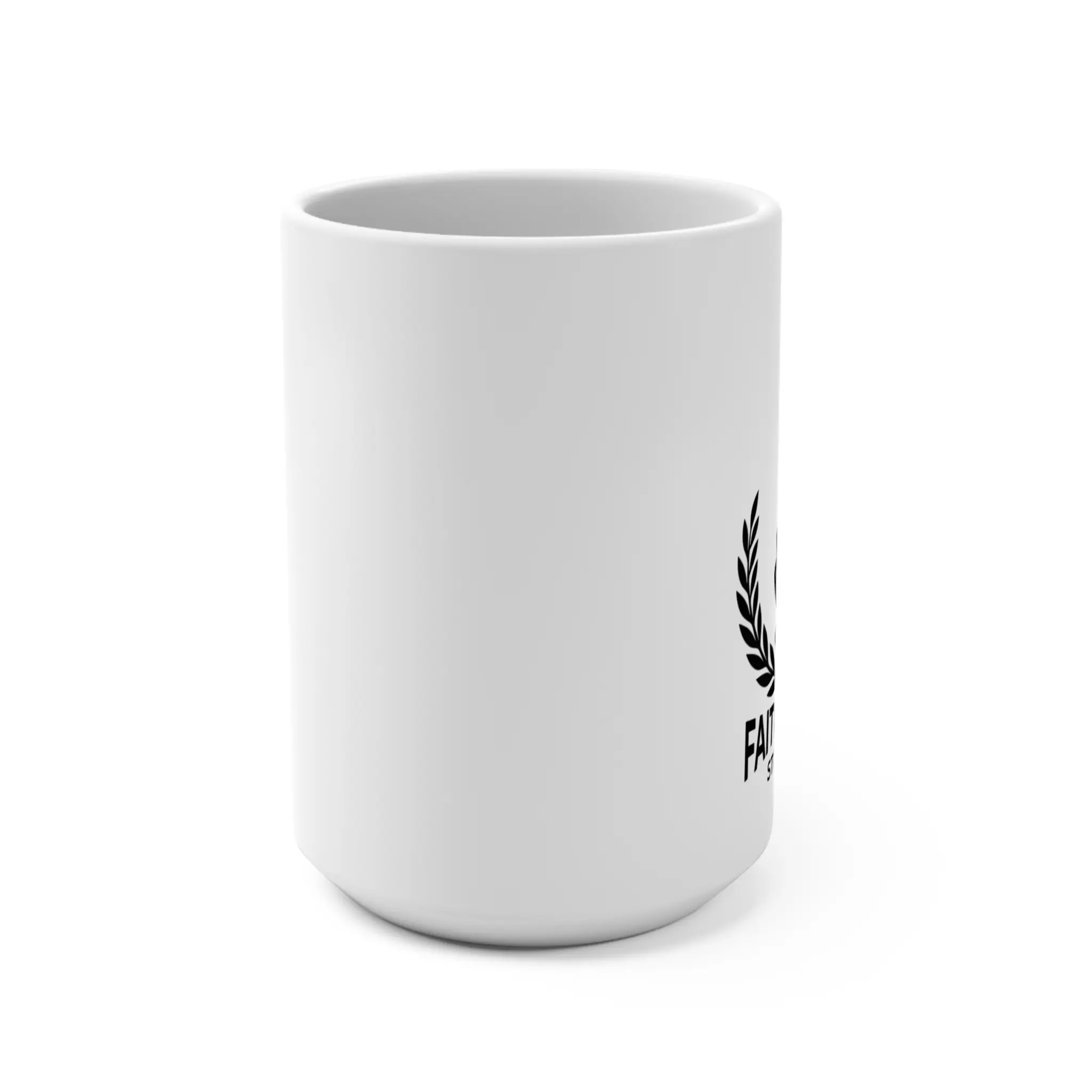 Faith and Fitness Strength in Belief Mug 15oz | Cross Dumbbell Workout