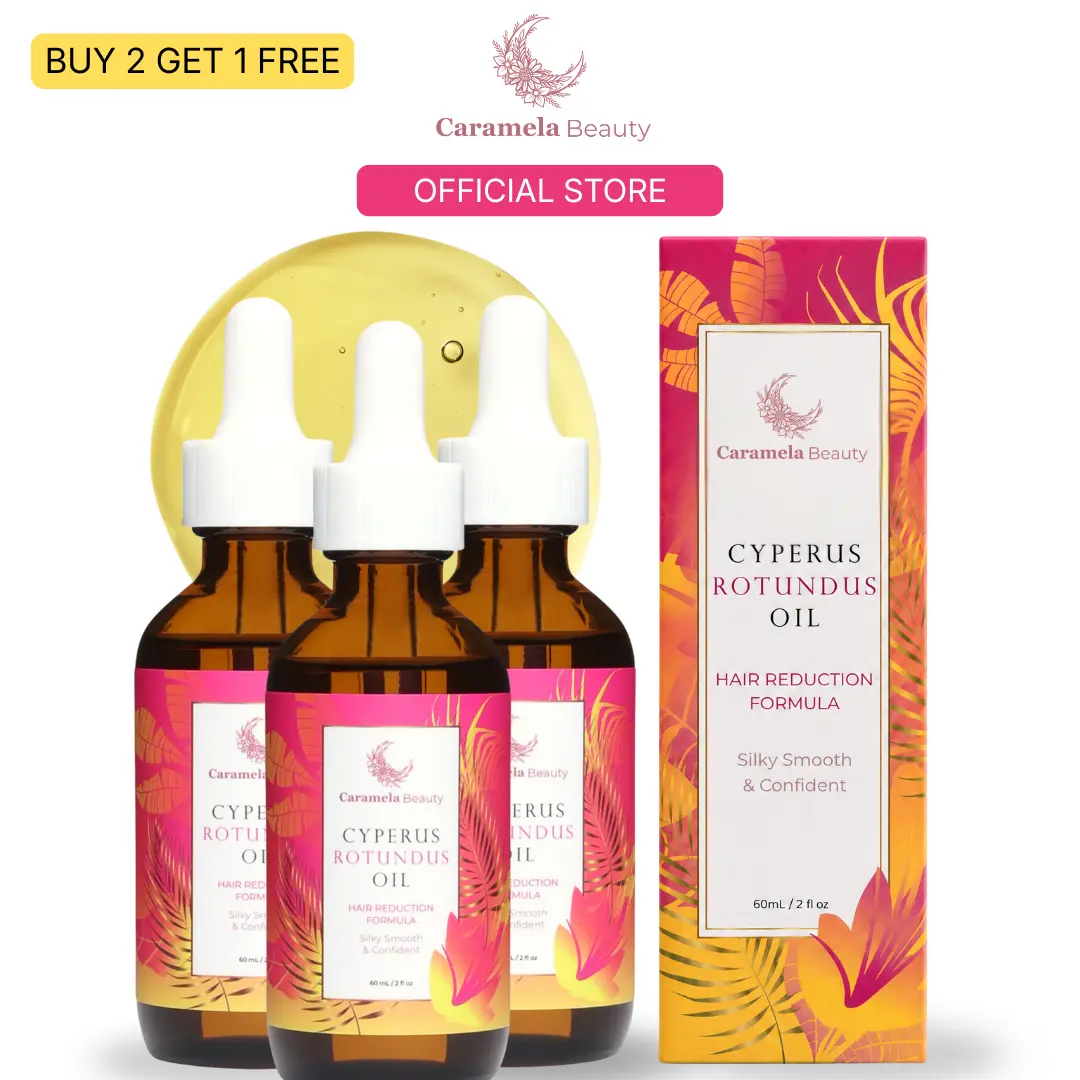 Caramela Beauty Cyperus Rotundus Body Oil 3-Pack (Multi-Pack) - Daily Beauty Products for Sensitive, Soft Skin, Ingrown Hair & Razor Bump Care, Naturally Derived Formula, 3 x 60ml/2oz