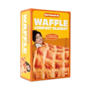 Cozy Concepts Co. Waffle Blanket by Relatable Giant Breakfast Throw with Butter Square 65 Soft Fleece Cozy Funny Gag Gift for Teens Room Decor