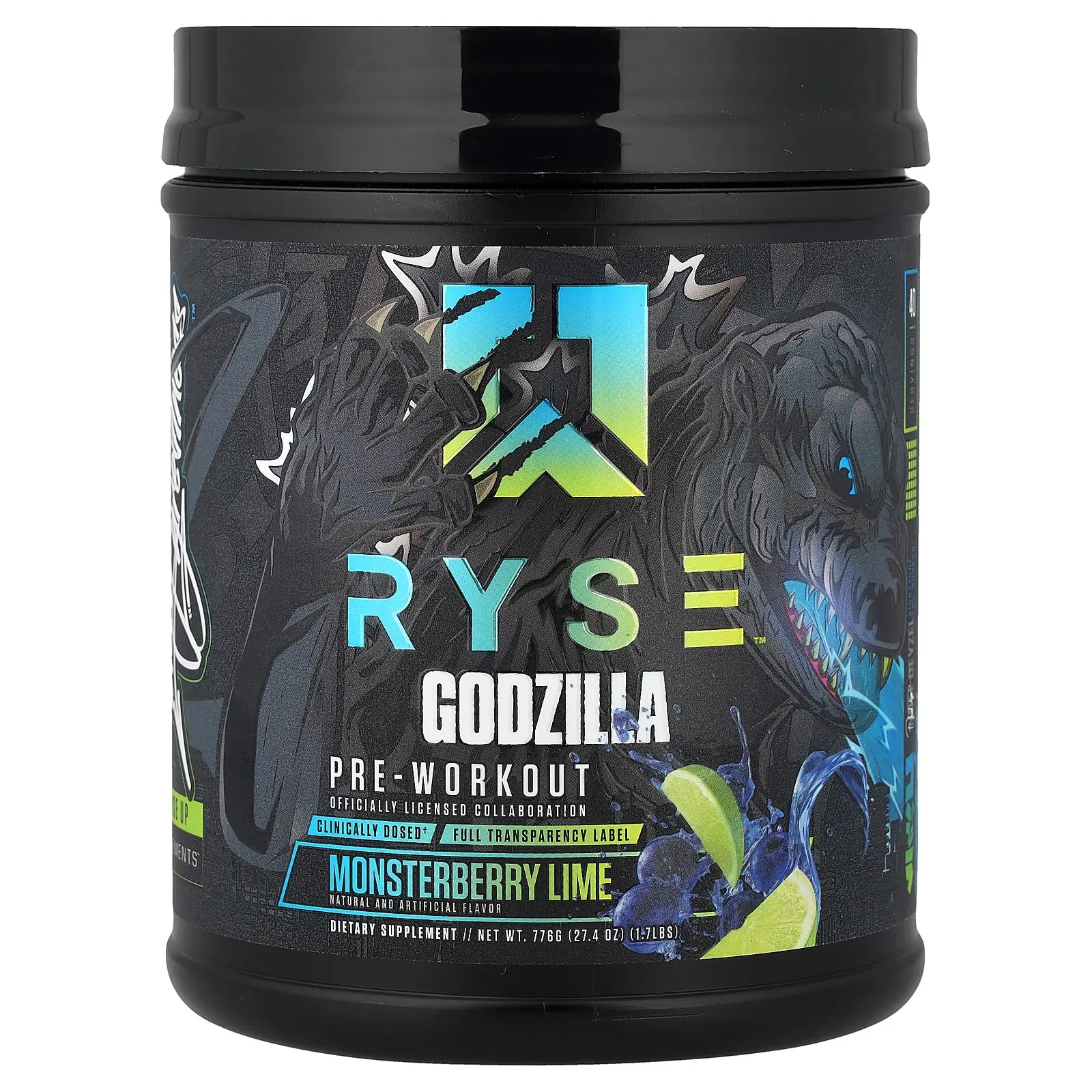 RYSE Godzilla, Pre-Workout, Monsterberry Lime, 1.74 lbs (776 g)