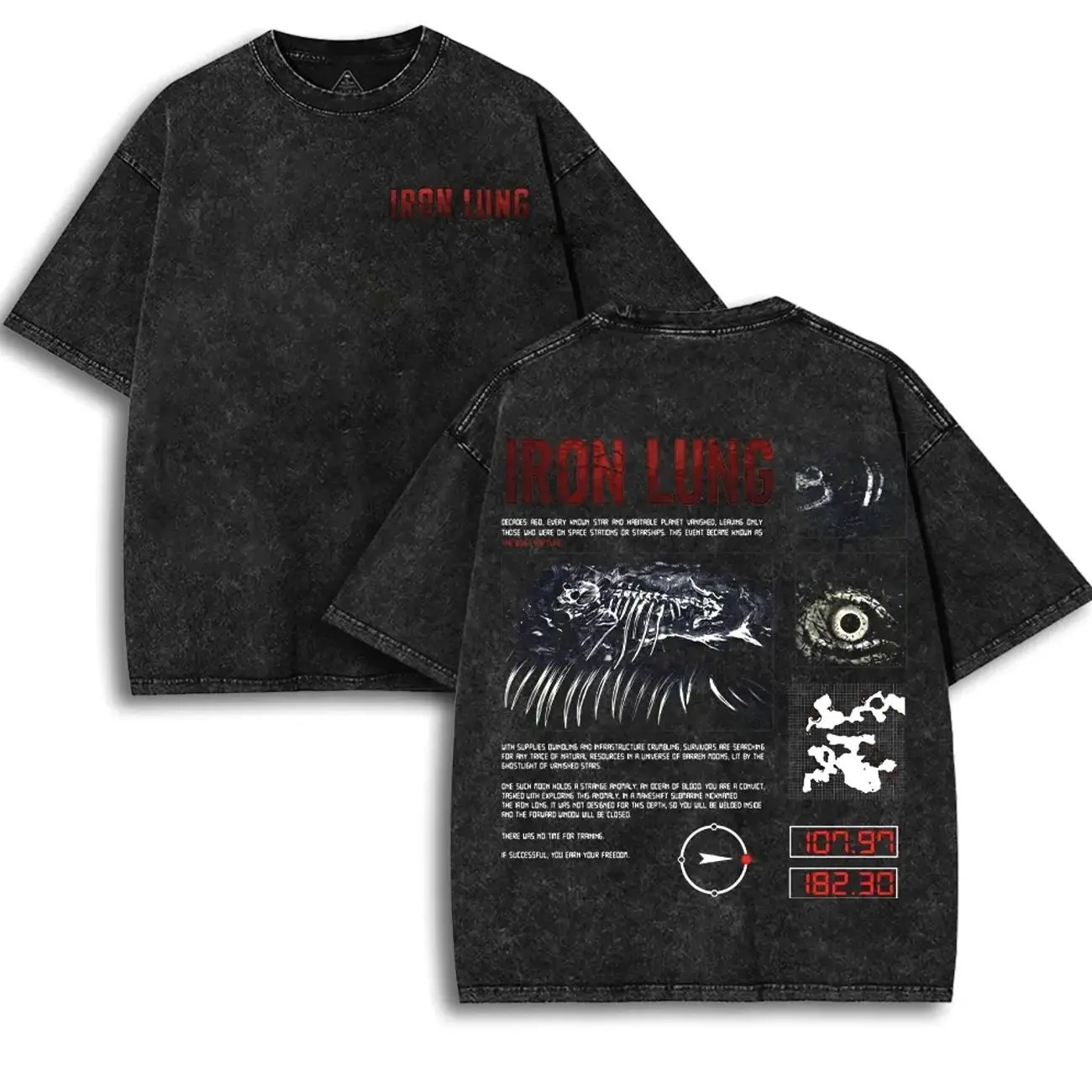 Iron Lung Movie Game Markiplier Washed Tee, psychological horror Movie Shirt, Unisex Streetwear, Vintage oversized T-shirts, Graphic Tee 86S