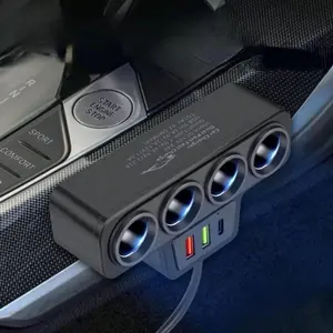 4 in 1 Car Charger 12V/24V with QC3.0 USB PD Ports Fast Charging for Most Devices Car Accessories