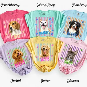 Custom Pet Photo And Name Shirt,Personalized Comfort Colors Pet Shirt,Customized Picture Dog Shirt,Dog Lover Gift,Cat Mom Gift,Pet Loss Gift
