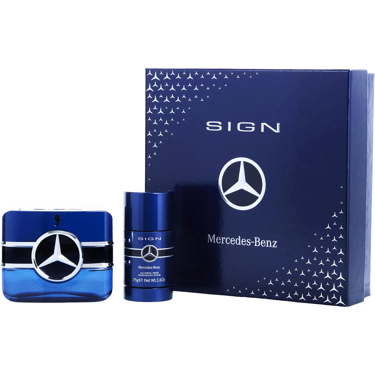 Mercedes-Benz Sign Set-Eau De Parfum Spray 3.4 Oz & Deodorant Stick Alcohol Free 2.5 Oz For Men