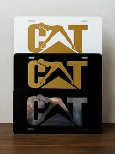Custom Cat License Plate - Insane Color Choices for Blue Collar & Heavy Equipment Operators USA Made Automotive Accessory