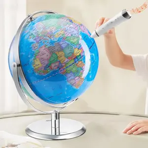 VEVOR Interactive World Globe for Kids with Smart Talking Pen, 9 in Educational Globe World Map with LED Night Light for Children Early Learning Teaching, Gifts for Kids Boys & Girls