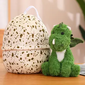 2-in-1 Dinosaur Plush Toy & Eggshell Set, Super Soft Fluffy Green Baby Dragon with Eggshell Storage Bag, Portable Companion for On-the-Go Fun, Easter Egg Gift, Stuffed Animal Gift, Home Decor, Nursery Ornament & Essential Collectible for All Dragon Lovers