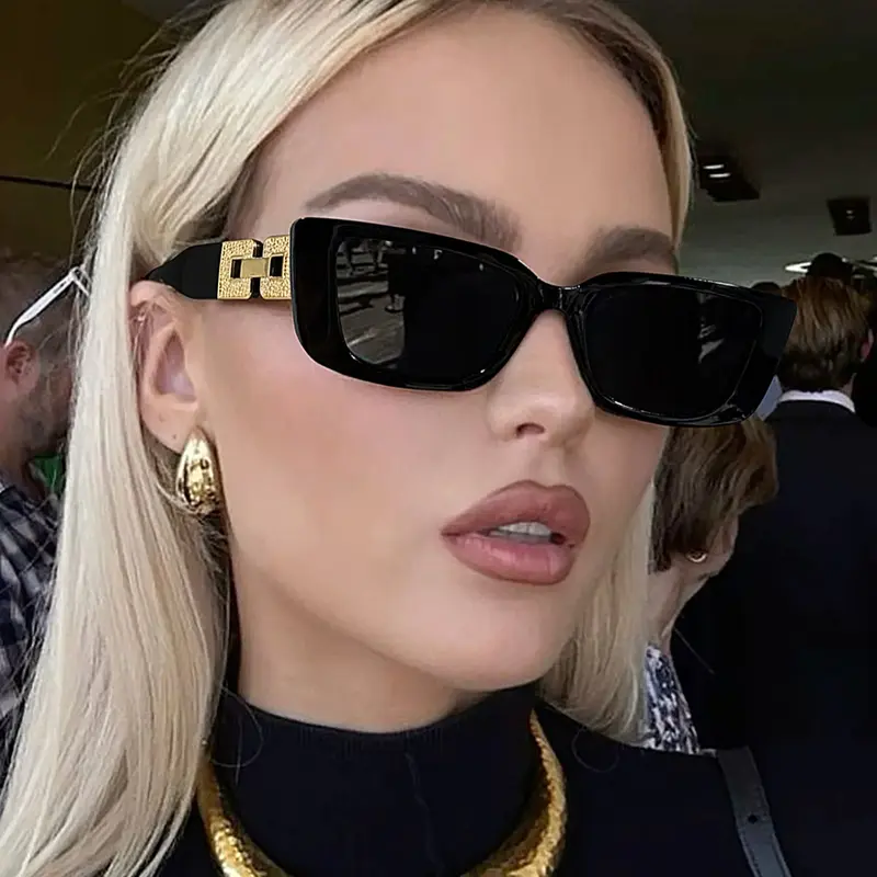 Women's Luxury Vintage Rectangular Tortoiseshell Sunglasses, Uv Protective Sunglasses, Uv400 Protection, Fashionable Frames Sunglasses, All-Season Eyewear for Casual Wear & Gifts