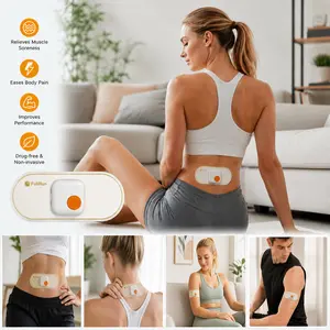 EMS Pulse Muscle Massager - Cordless USB Rechargeable Electric Muscle Massager Pad with Adjustable Modes, Wearable for Shoulder, for Deep Tissue Fatigue & Full Body Relaxation
