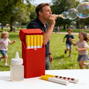 3D Printed Cigarette Bubble Machine, Mouth Blown Tube Bubble Maker, Handheld Bubble Maker, Portable Bubble Machine, Perfect for Party Pranks and Fun Gadgets with Friends
