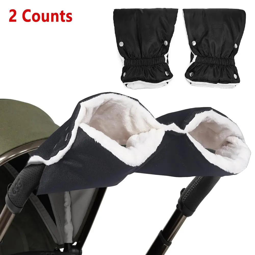 1Pair Windproof Winter Warm Cozy Outdoor Stroller Gloves, Universal Handlebar Gloves for Baby Push Chair, Newborn Stroller Accessories