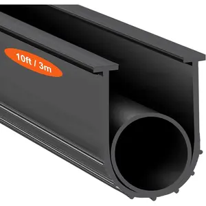 VEVOR Garage Door Seals Bottom Rubber, U Shape+O Ring Garage Door Weather Stripping, Universal Weatherproof Threshold Buffering Sealing Rubber, 5/16 inch T-Ends and 3 3/4 inch Width (20 Ft, Black)VEVOR Super Brand Day