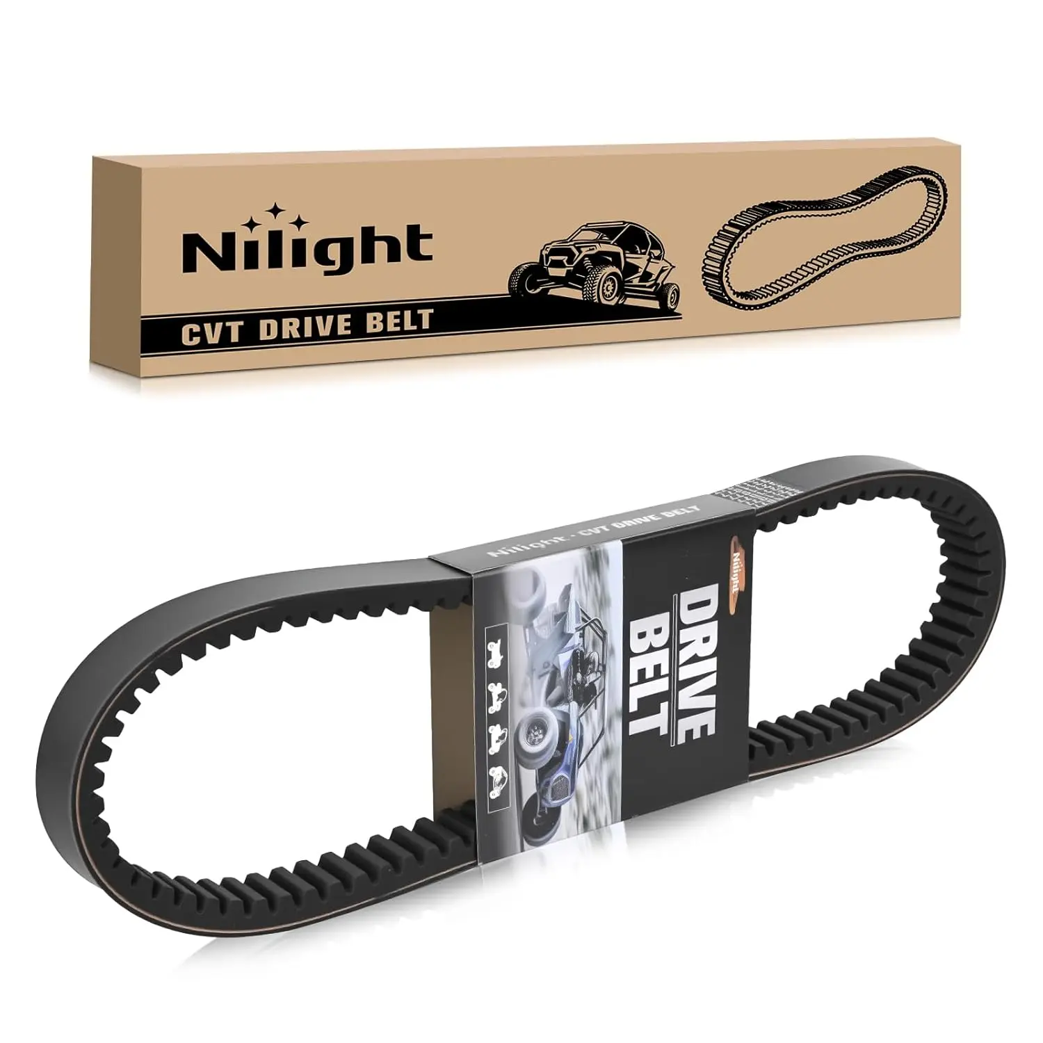 Nilight Performance CVT Drive Belt 3211077 with Aramid Cord, Multi-Layered Design, Flexibility, High Mileage Reliability, Heat & Wear Resistance for Polaris ATV/UTV (Replaces 3211048 20G4022; Fits Sportsman 500 335 400 450, Scrambler 500, Ranger)