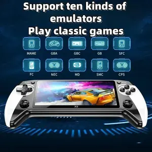X9 Classic Game Console with Controller, Supports 10 Retro Emulators, Arcade Game Console, 5.5 Inch HD Screen, Enhanced Performance, Perfect Gift for Gamers, Vintage