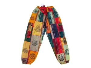 Multi Patchwork boho hippie Mushroom Pant Big Baggy Size